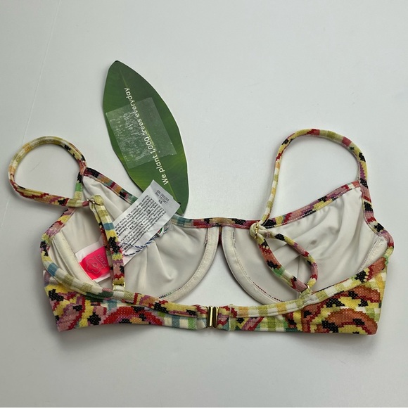 Farm Rio‎ Banana Vichy Swim Bikini Top Womens Size XS Summer Vacation NEW - Picture 12 of 12
